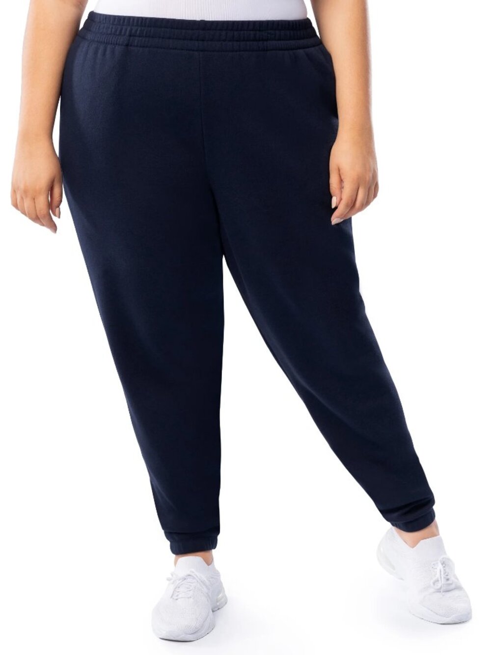 TERRA & SKY WOMEN'S SIZE 0X PANTS DARK NAVY KNIT FLEECE ATHLETIC SOFT SWEATS NWT